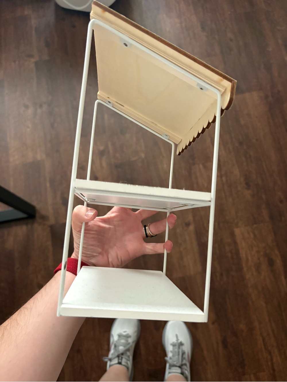 Target White and Sage Striped Mini Display Shelf - Picture 7 of 7
